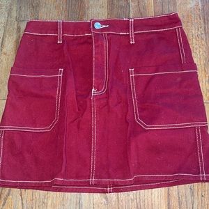 Red mini skirt